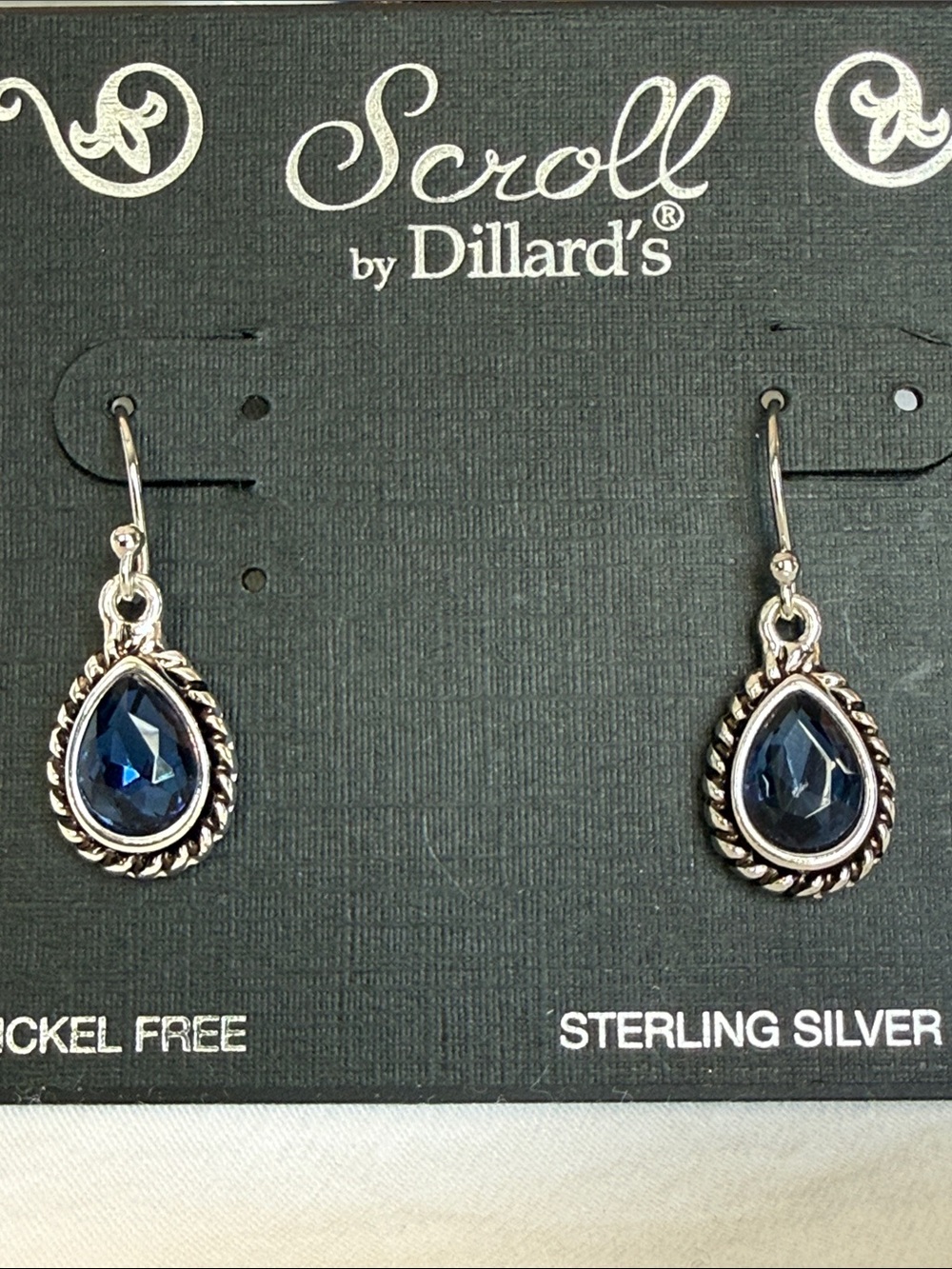 Crystal Blue Teardrop Earrings
